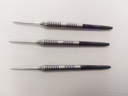 Mission Joe Croft Darts
Steel Tip - 95% Tungsten - Silver & Purple Electro (used)