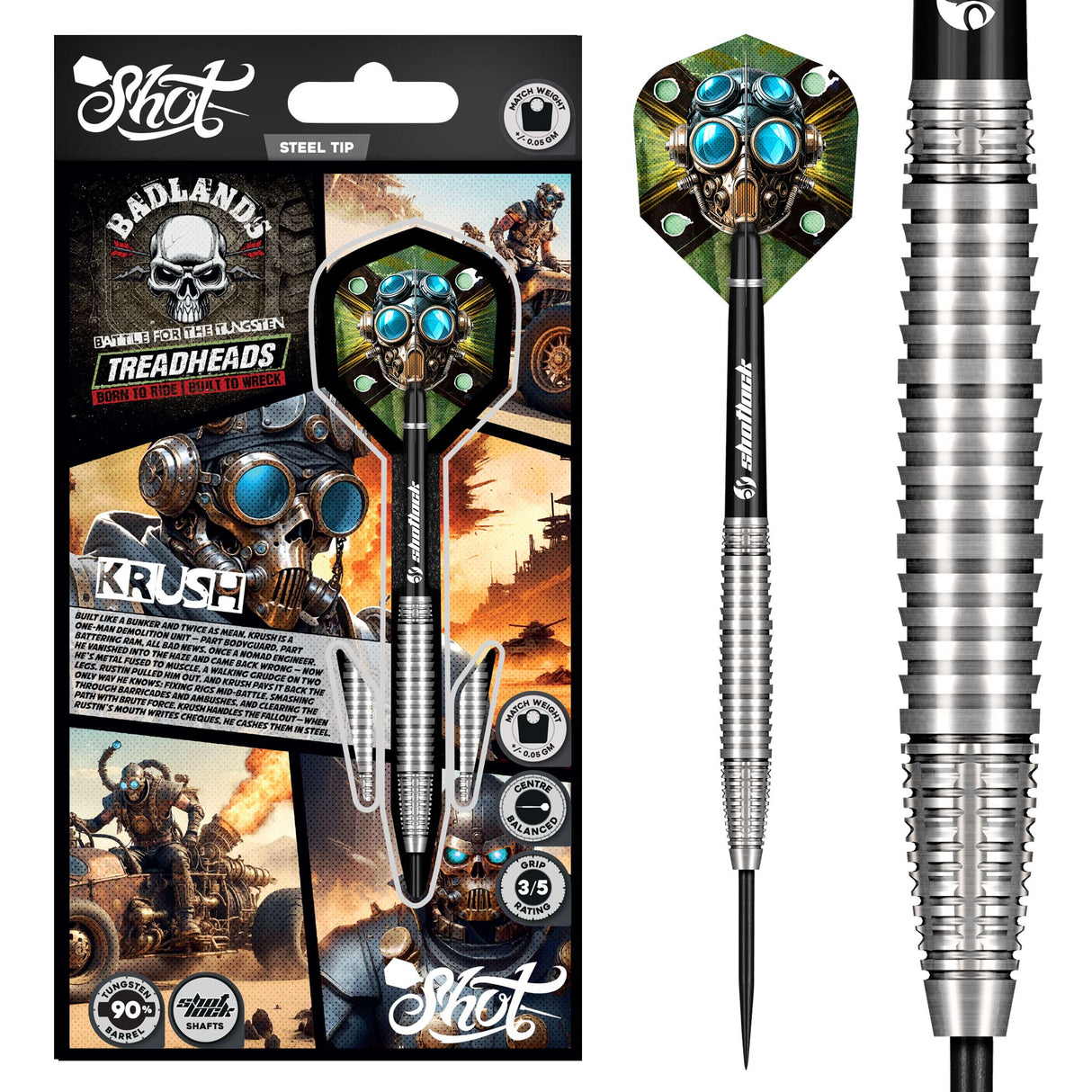 Shot Badlands Krush 90% Tungsten Steel Tip Darts