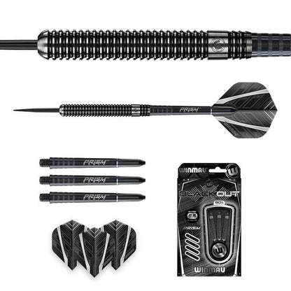Winmau Blackout 90% Tungsten Steel Tip Darts - Straight Barrel