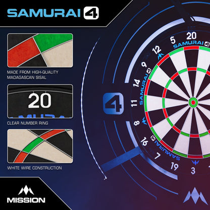 Mission Samurai 4 Dartboard
Professional - Knife Wire - White Spider