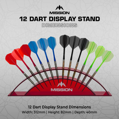 Mission Station 12
holds 12 darts - Acrylic Darts Display Arc Colours