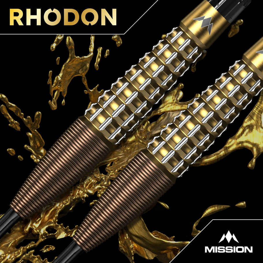 Mission Rhodon Darts
Steel Tip - 95% Tungsten - Bronze & Gold PVD
