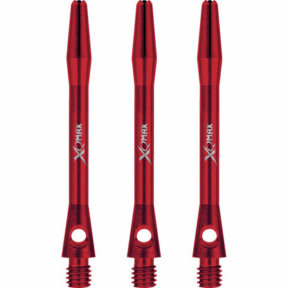 XQMax Aluminium Dart Shafts - Metal Dart Stems - Red