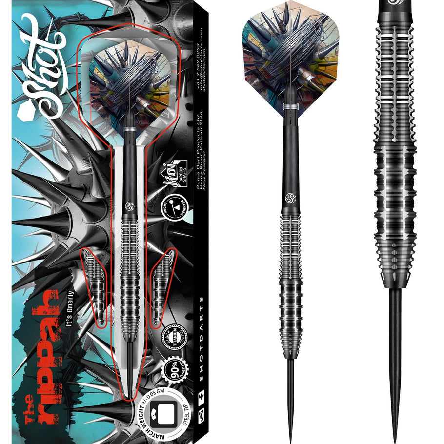 Shot Gnarly Darts
Steel Tip - 90% Tungsten - Rippah
