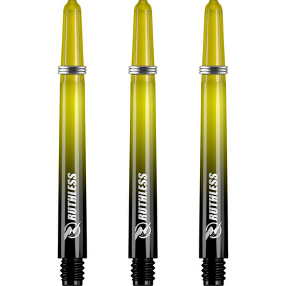 Ruthless Deflectagrip Dart Shafts - Two Tone - Polycarbonate Stems with Springs - Yellow