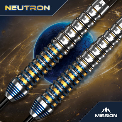 Mission Neutron Darts
Steel Tip - 95% Tungsten - Blue & Gold PVD
