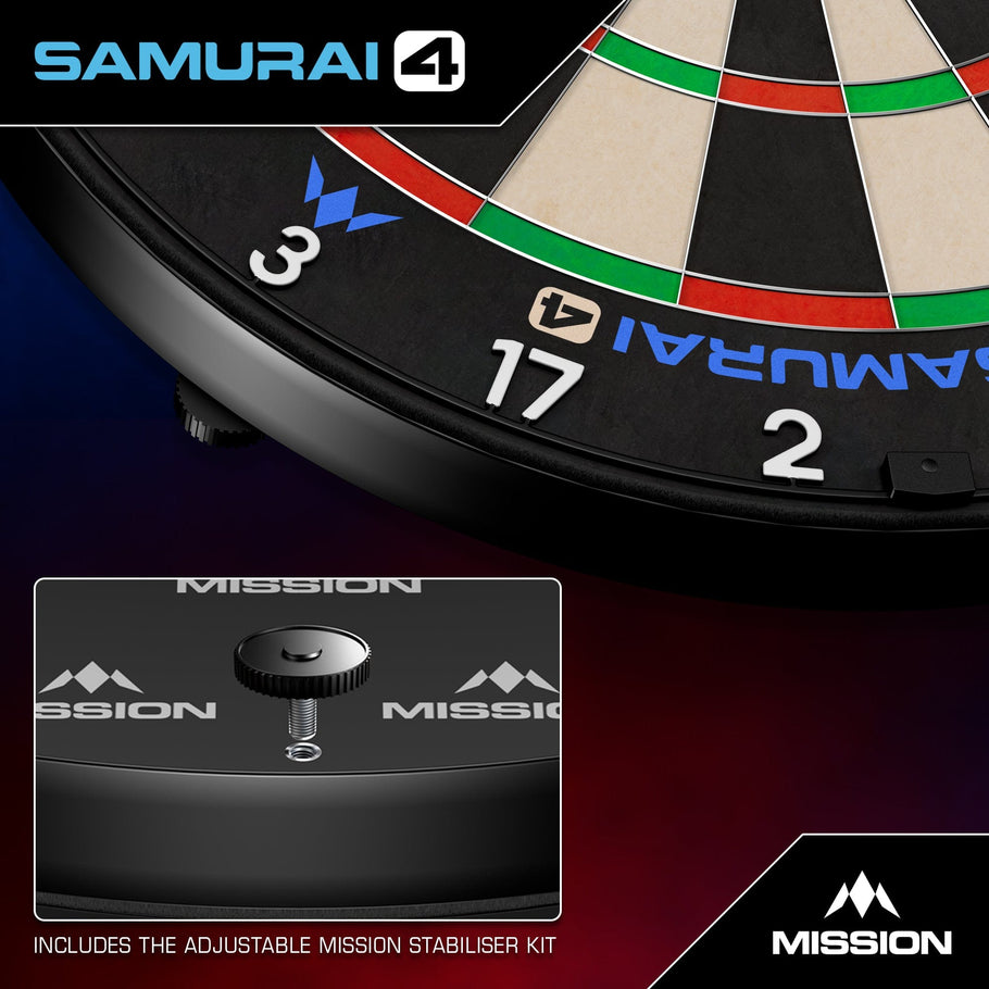 Mission Samurai 4 Dartboard
Professional - Knife Wire - White Spider