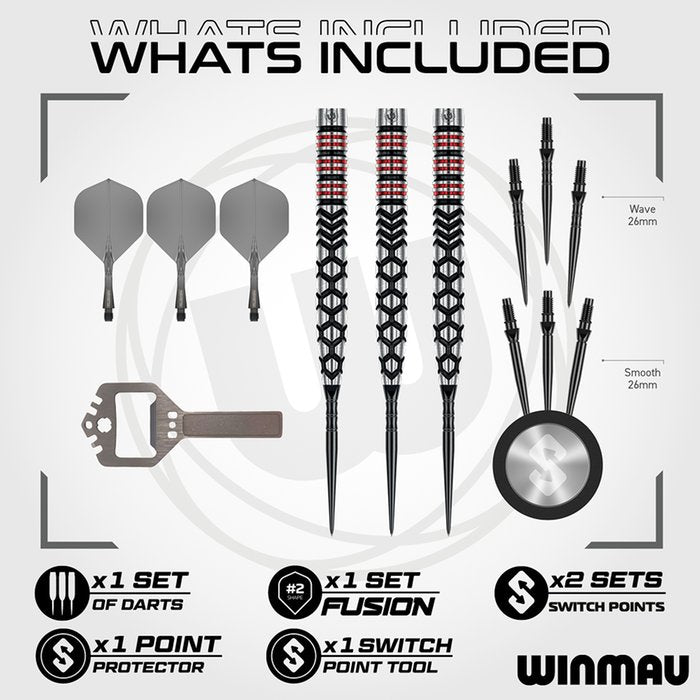 Winmau Fornax Tapered Switch Point 90% - Steel Tip Darts