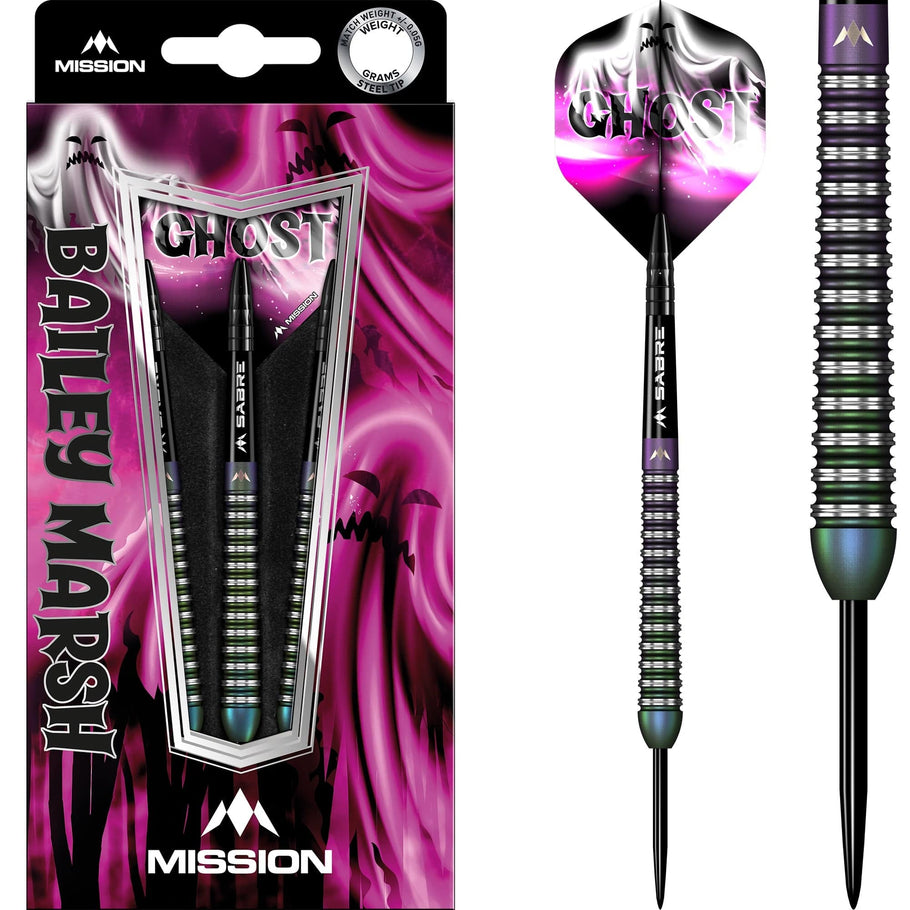 *Mission Bailey Marsh Darts - Steel Tip - 90% - Coral PVD Coating - Ghost
