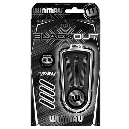 Winmau Blackout 90% Tungsten Steel Tip Darts - Straight Barrel