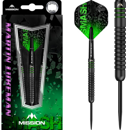 Mission Martin Lukeman Darts - Steel Tip - 90% - Smash - Black Titanium