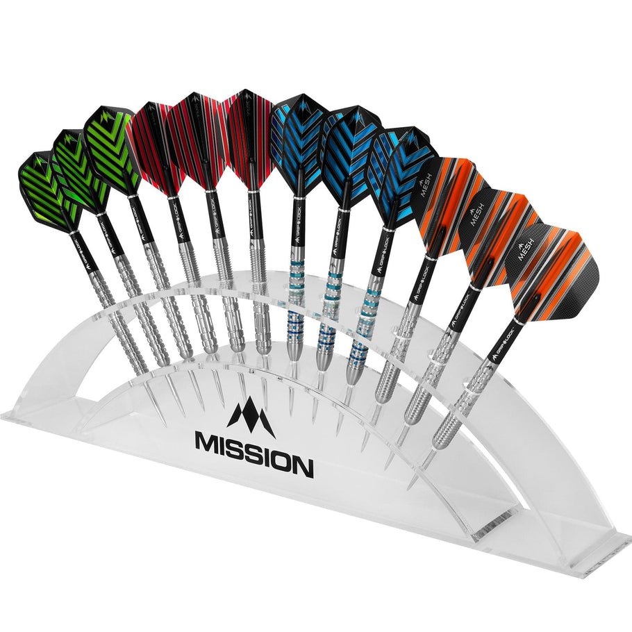 Mission Station 12
holds 12 darts - Acrylic Darts Display Arc Colours