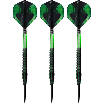 Mission Venom Darts - Steel Tip - 90% Tungsten - Black & Green Electro