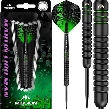 Mission Martin Lukeman Darts - Steel Tip - 90% - Smash - Black Titanium