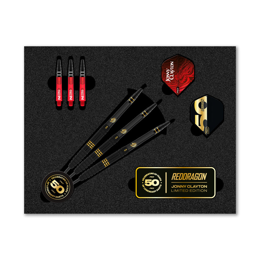 Red Dragon Jonny Clayton 50 Years Limited Edition 90% Tungsten Steel Tip Darts