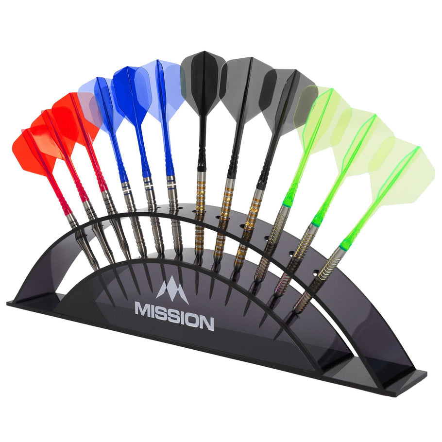 Mission Station 12
holds 12 darts - Acrylic Darts Display Arc Colours