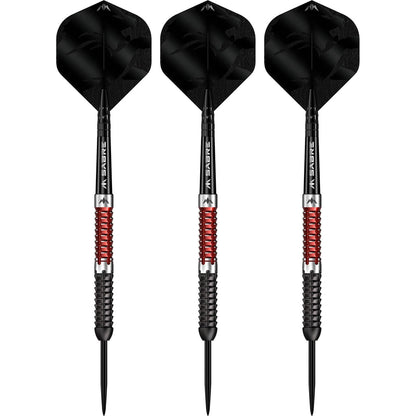 Mission Llew Bevan Darts - Steel Tip - 90% Tungsten - Black & Red Electro