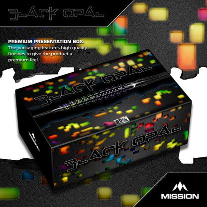 Mission Black Opal Darts
Steel Tip - 95% Tungsten - Black & Coral PVD