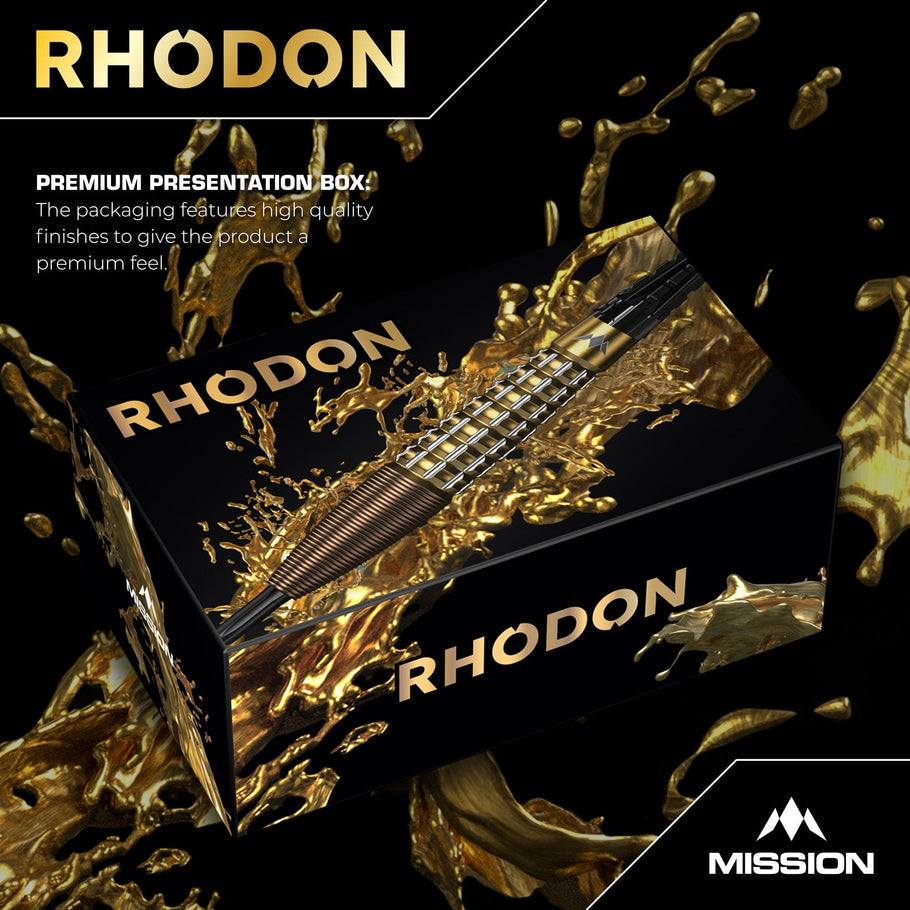Mission Rhodon Darts
Steel Tip - 95% Tungsten - Bronze & Gold PVD