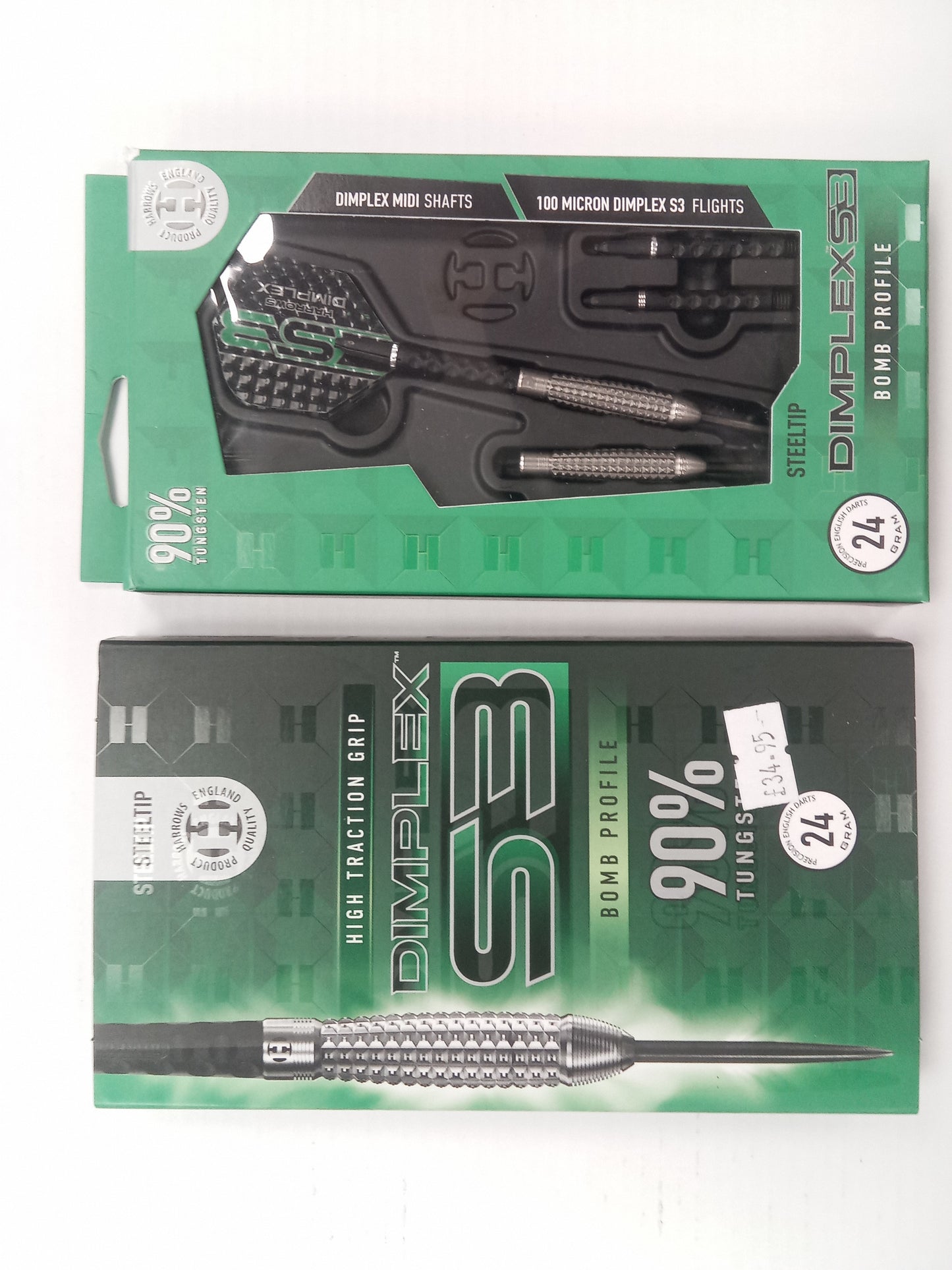 Dimplex S3 Bomb 90% Tungsten Steel Tip Darts by Harrows (used)