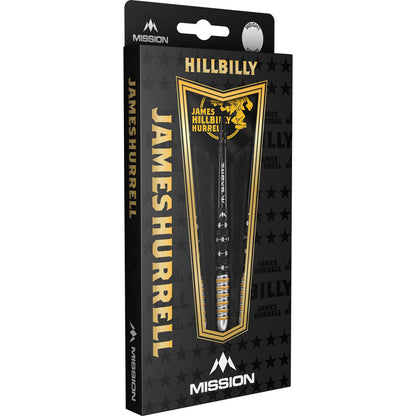 Mission James Hurrell Darts - Steel Tip - 95% Tungsten - V2 - Black PVD & Yellow