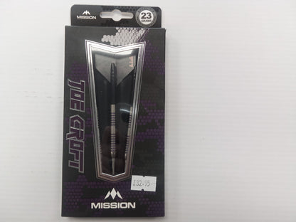 Mission Joe Croft Darts
Steel Tip - 95% Tungsten - Silver & Purple Electro (used)