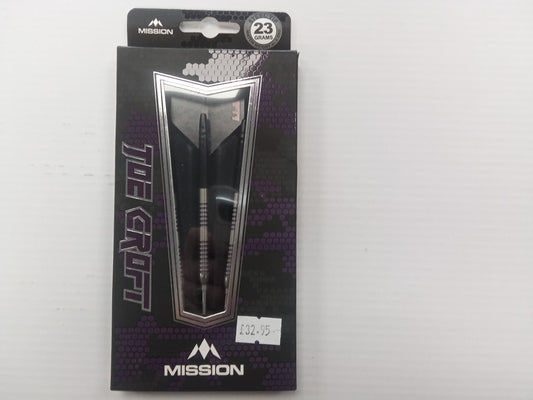 Mission Joe Croft Darts
Steel Tip - 95% Tungsten - Silver & Purple Electro (used)