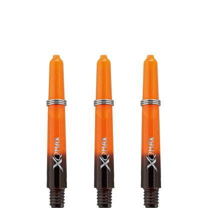 XQMax Gradient Polycarbonate Dart Shafts - with Logo - includes Springs - Black & Orange