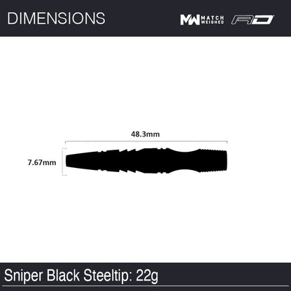 Winmau Sniper Black 90% Tungsten Steel Tip Darts