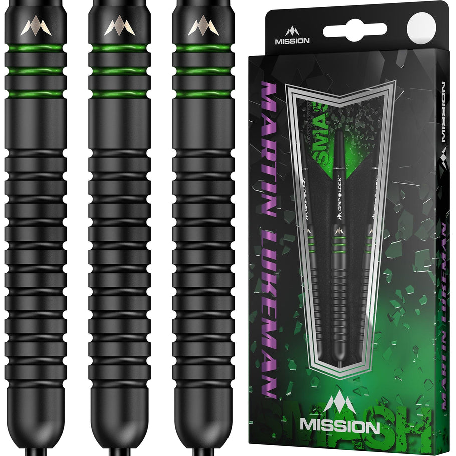 Mission Martin Lukeman Darts - Steel Tip - 90% - Smash - Black Titanium