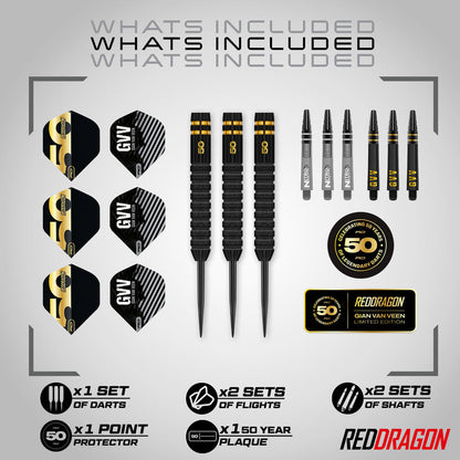 Red Dragon Gian van Veen 50 Years Limited Edition 90% Tungsten Steel Tip Darts