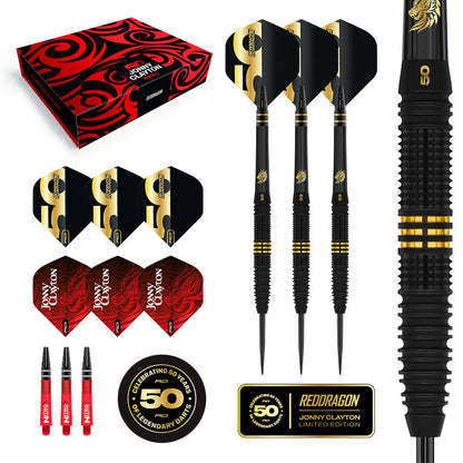 Red Dragon Jonny Clayton 50 Years Limited Edition 90% Tungsten Steel Tip Darts