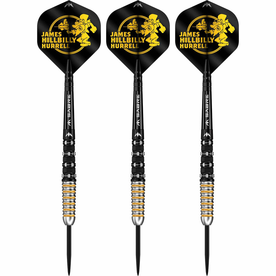Mission James Hurrell Darts - Steel Tip - 95% Tungsten - V2 - Black PVD & Yellow